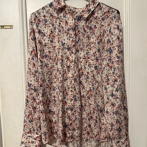 Nordstrom Floral Button Down Shirt - Red, Blue, White